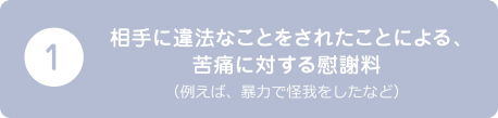 相手に違法なことをされたことによる、苦痛に対する慰謝料