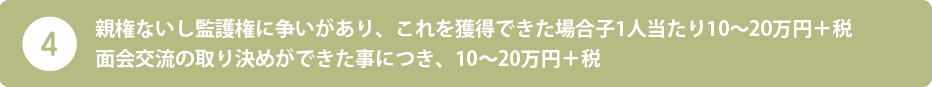 4.※面会交流のみを依頼された場合、取り決めがなされた事に対し 10～20万円＋税